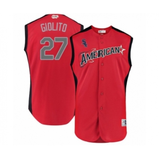 Men's Chicago White Sox 27 Lucas Giolito Authentic Red American League 2019 Baseball All-Star Jersey