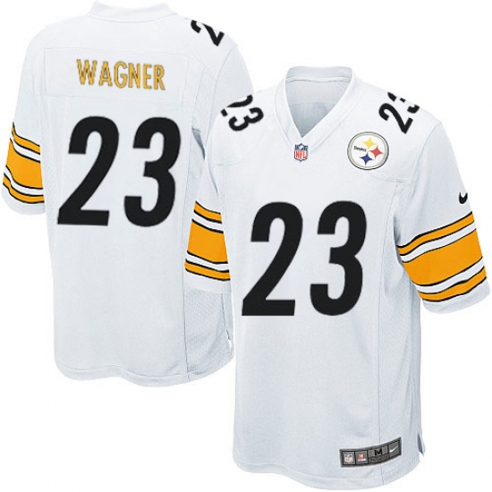 Men's Nike Pittsburgh Steelers 23 Mike Wagner Game White NFL Jersey
