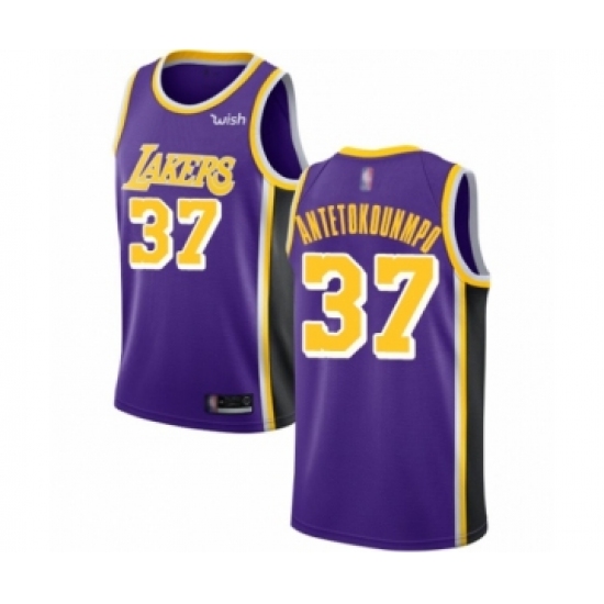 Youth Los Angeles Lakers 37 Kostas Antetokounmpo Swingman Purple Basketball Jersey - Statement Edition