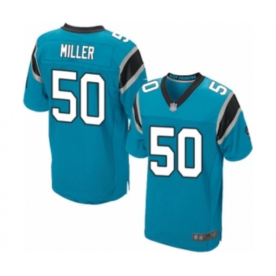 Men's Carolina Panthers 50 Christian Miller Elite Blue Alternate Football Jersey