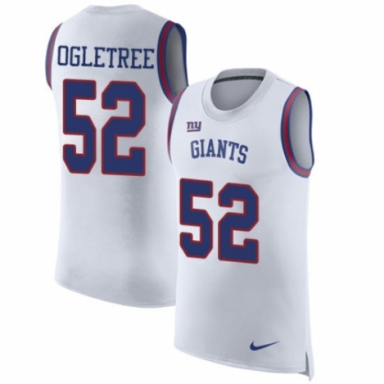 Men's Nike New York Giants 52 Alec Ogletree White Rush Player Name & Number Tank Top NFL Jersey