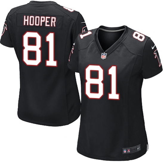 Women's Nike Atlanta Falcons 81 Austin Hooper Game Black Alternate NFL Jersey