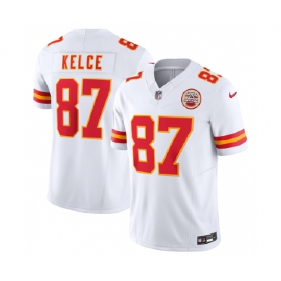 Men's Kansas City Chiefs 87 Travis Kelce White 2023 F.U.S.E. Vapor Untouchable Limited Stitched Jersey