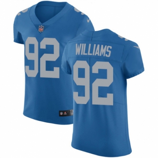 Men's Nike Detroit Lions 92 Sylvester Williams Blue Alternate Vapor Untouchable Elite Player NFL Jersey