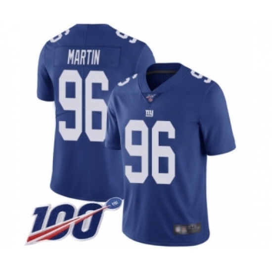 Men's New York Giants 96 Kareem Martin Royal Blue Team Color Vapor Untouchable Limited Player 100th Season Football Jersey