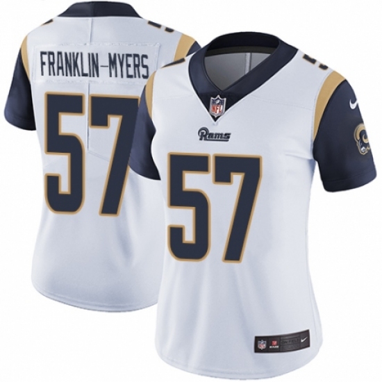 Women's Nike Los Angeles Rams 57 John Franklin-Myers White Vapor Untouchable Limited Player NFL Jersey