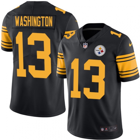Men's Nike Pittsburgh Steelers 13 James Washington Limited Black Rush Vapor Untouchable NFL Jersey