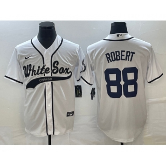 Men's Chicago White Sox 88 Luis Robert White Cool Base Stitched Baseball Jersey