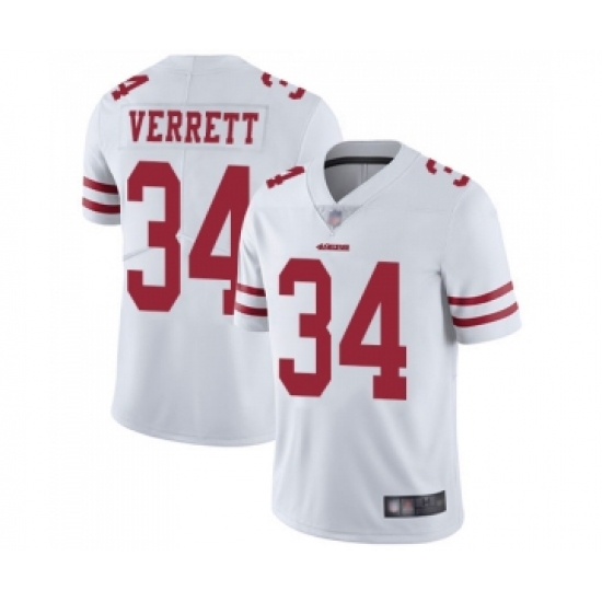 Men's San Francisco 49ers 34 Jason Verrett White Vapor Untouchable Limited Player Football Jersey
