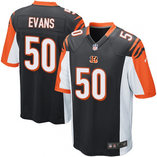 Men's Nike Cincinnati Bengals 50 Jordan Evans Game Black Team Color NFL Jersey