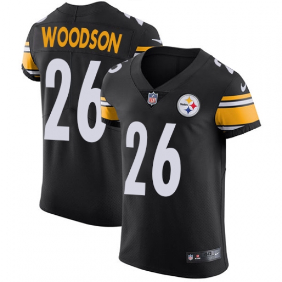Men's Nike Pittsburgh Steelers 26 Rod Woodson Black Team Color Vapor Untouchable Elite Player NFL Jersey