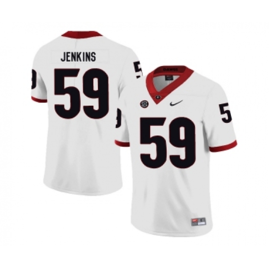 Georgia Bulldogs 59 Jordan Jenkins White Nike College Football Jersey