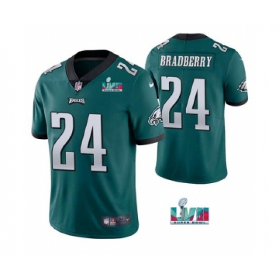 Men's Philadelphia Eagles 24 James Bradberry Green Super Bowl LVII Vapor Untouchable Limited Stitched Jersey