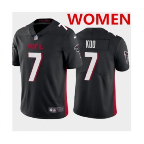 Women's Atlanta Falcons 7 Younghoe Koo New Black Vapor Untouchable Limited Stitched NFL Jersey