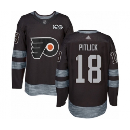 Men's Philadelphia Flyers 18 Tyler Pitlick Authentic Black 1917-2017 100th Anniversary Hockey Jersey