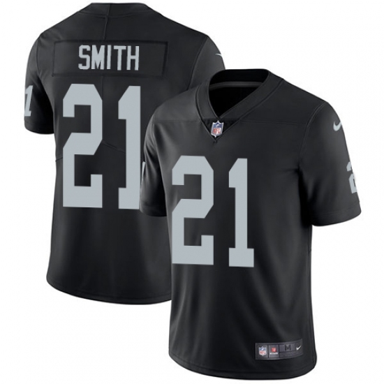 Youth Nike Oakland Raiders 21 Sean Smith Elite Black Team Color NFL Jersey