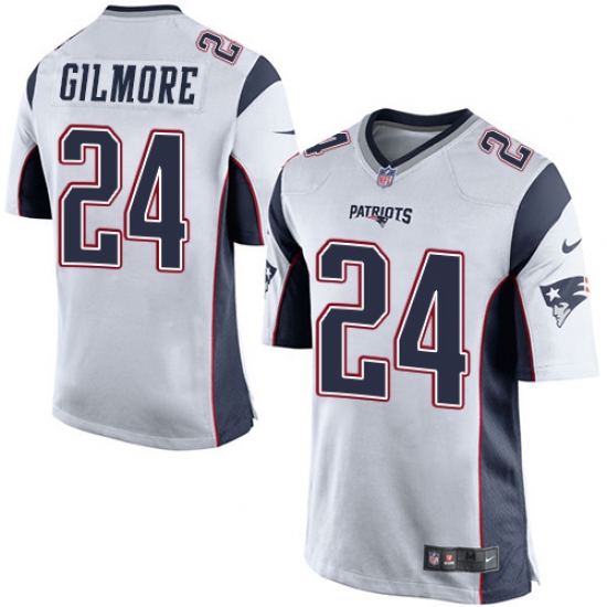Men's Nike New England Patriots 24 Stephon Gilmore Game White NFL Jersey