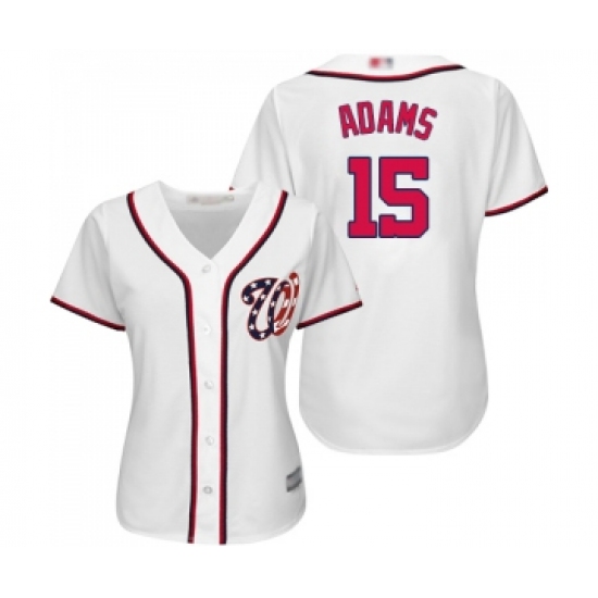 Women's Washington Nationals 15 Matt Adams Replica White Home Cool Base Baseball Jersey