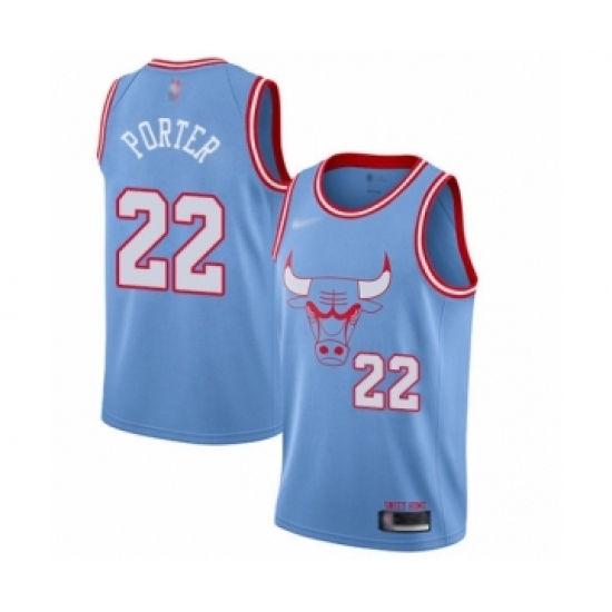Youth Chicago Bulls 22 Otto Porter Swingman Blue Basketball Jersey - 2019 20 City Edition