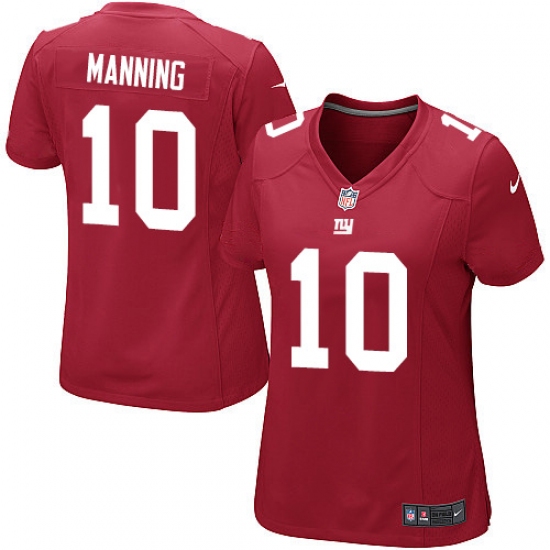 Women's Nike New York Giants 10 Eli Manning Game Red Alternate NFL Jersey