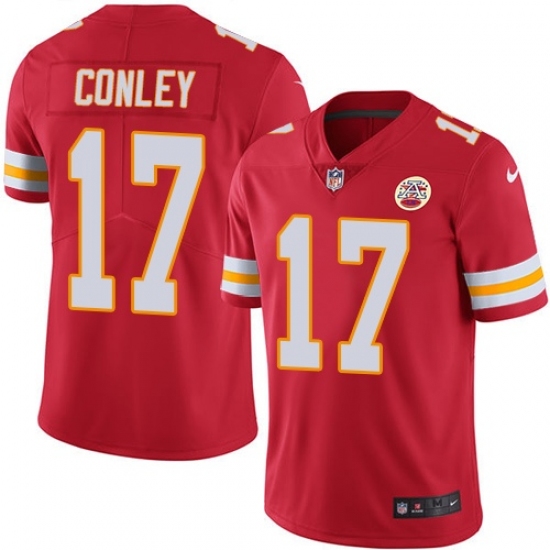 Youth Nike Kansas City Chiefs 17 Chris Conley Red Team Color Vapor Untouchable Limited Player NFL Jersey