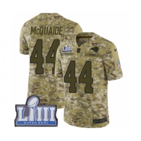 Men's Nike Los Angeles Rams 44 Jacob McQuaide Limited Camo 2018 Salute to Service Super Bowl LIII Bound NFL Jersey