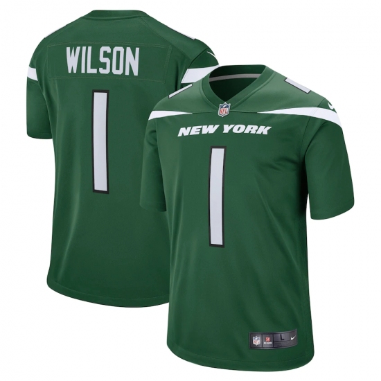 Men's New York Jets 1 Zach Wilson Nike Green 2021 NFL Draft First Round Pick Game Jersey