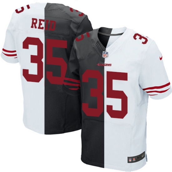 Men's Nike San Francisco 49ers 35 Eric Reid Elite Black/White Split Fashion NFL Jersey