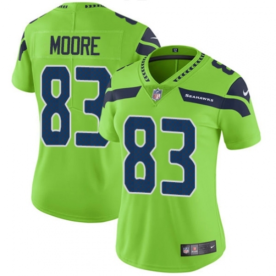 Women's Nike Seattle Seahawks 83 David Moore Limited Green Rush Vapor Untouchable NFL Jersey
