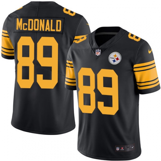 Youth Nike Pittsburgh Steelers 89 Vance McDonald Limited Black Rush Vapor Untouchable NFL Jersey