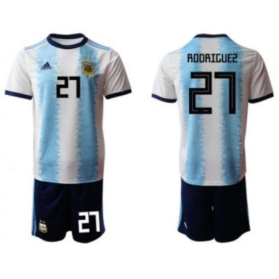 Argentina 27 Rodriguez Home Soccer Country Jersey