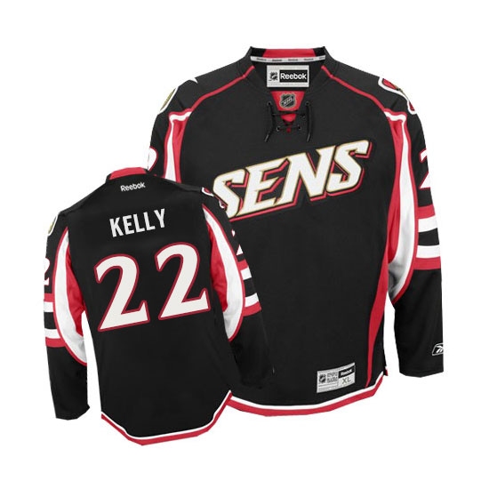 Youth Reebok Ottawa Senators 22 Chris Kelly Authentic Black Third NHL Jersey