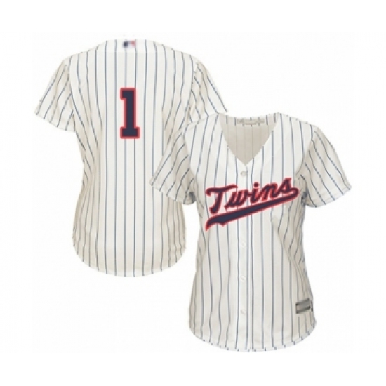 Women's Minnesota Twins 1 Nick Gordon Authentic Cream Alternate Cool Base Baseball Player Jersey