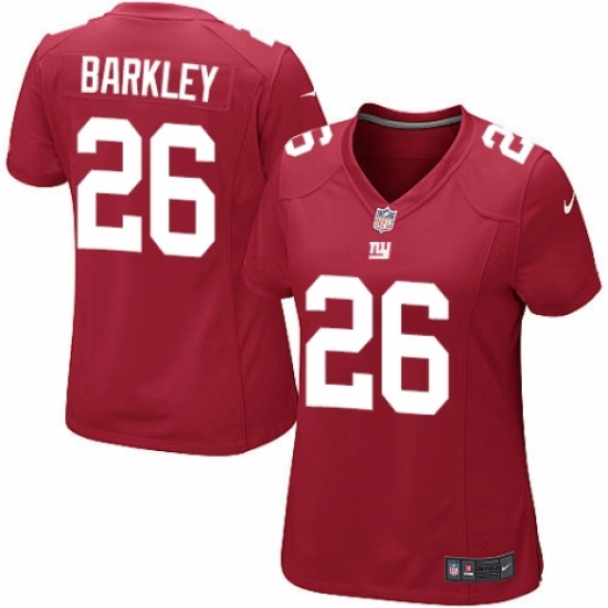 Women's Nike New York Giants 26 Saquon Barkley Game Red Alternate NFL Jersey