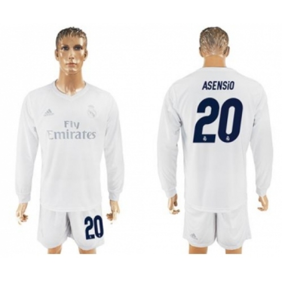 Real Madrid 20 Asensio Marine Environmental Protection Home Long Sleeves Soccer Club Jersey