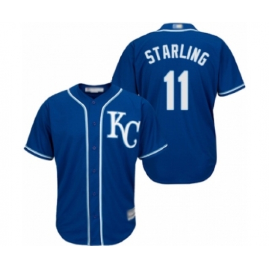 Youth Kansas City Royals 11 Bubba Starling Authentic Blue Alternate 2 Cool Base Baseball Player Jersey