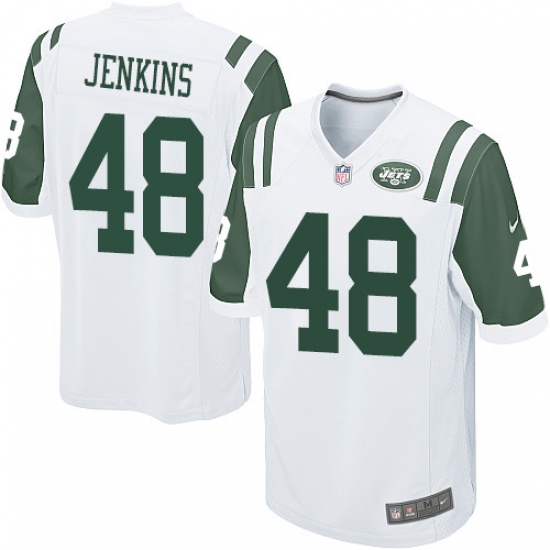 Men's Nike New York Jets 48 Jordan Jenkins Game White NFL Jersey