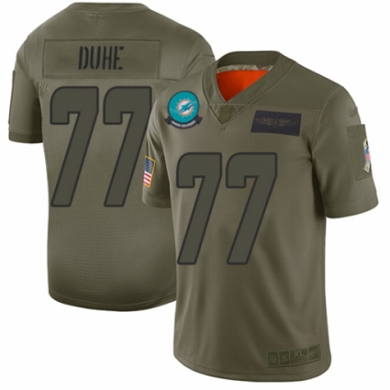 Youth Miami Dolphins 77 Adam Joseph Duhe Limited Camo 2019 Salute to Service Football Jersey