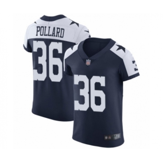 Men's Dallas Cowboys 36 Tony Pollard Navy Blue Alternate Vapor Untouchable Elite Player Football Jersey