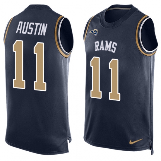 Men's Nike Los Angeles Rams 11 Tavon Austin Limited Navy Blue Player Name & Number Tank Top NFL Jersey