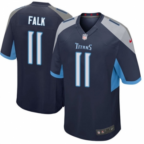 Men's Nike Tennessee Titans 11 Luke Falk Game Navy Blue Team Color NFL Jersey