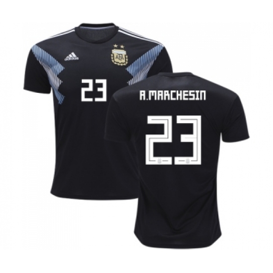 Argentina 23 A.Marchesin Away Kid Soccer Country Jersey