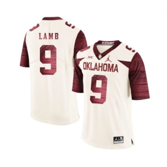 Oklahoma Sooners 9 CeeDee Lamb White 47 Game Winning Streak College Football Jersey