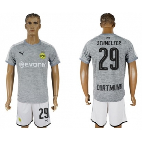 Dortmund 29 Schmelzer Grey Soccer Club Jersey