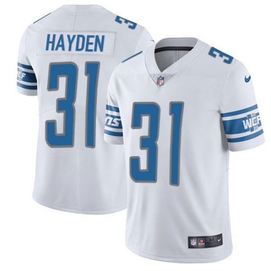 Youth Nike Detroit Lions 31 D.J. Hayden Elite White NFL Jersey