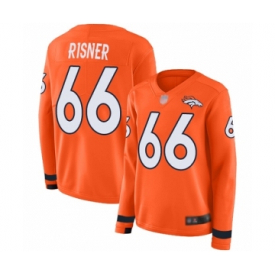 Women's Denver Broncos 66 Dalton Risner Limited Orange Therma Long Sleeve Football Jersey