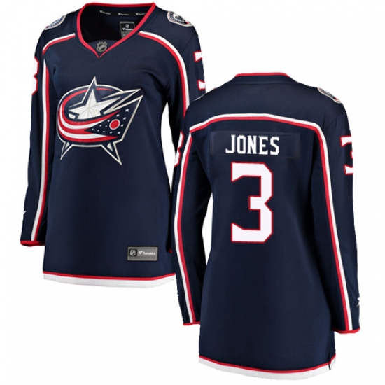 Women's Columbus Blue Jackets 3 Seth Jones Fanatics Branded Navy Blue Home Breakaway NHL Jersey