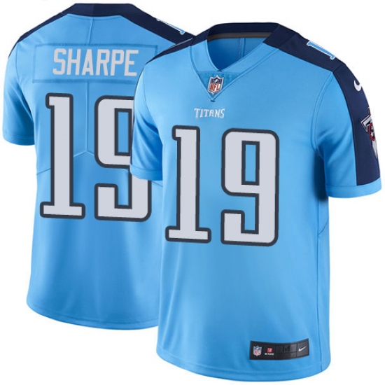 Youth Nike Tennessee Titans 19 Tajae Sharpe Elite Light Blue Team Color NFL Jersey