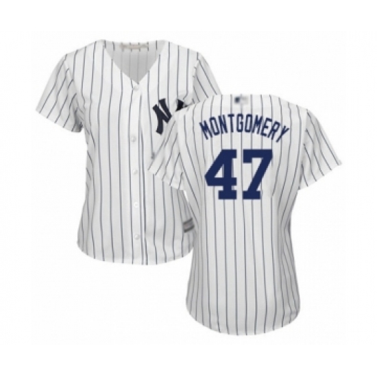 Women's New York Yankees 47 Jordan Montgomery Authentic White Home Baseball Player Jersey