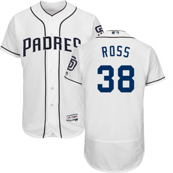 Men's Majestic San Diego Padres 38 Tyson Ross White Home Flex Base Authentic Collection MLB Jersey